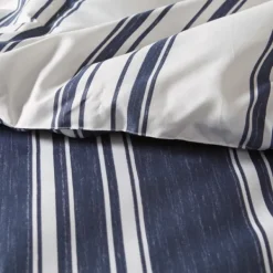 Comforters-Kirkland's Home Blue Stripe Jackson 3-Pc. Full/Queen Comforter Set Blue/White