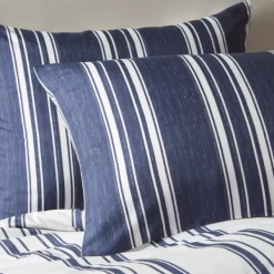 Comforters-Kirkland's Home Blue Stripe Jackson 3-Pc. Full/Queen Comforter Set Blue/White