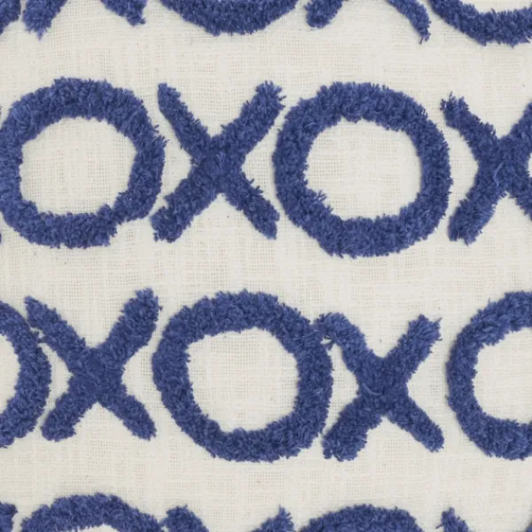 Pillows-Kirkland's Home Blue Tufted Xoxo Cotton Throw Pillow White/Blue