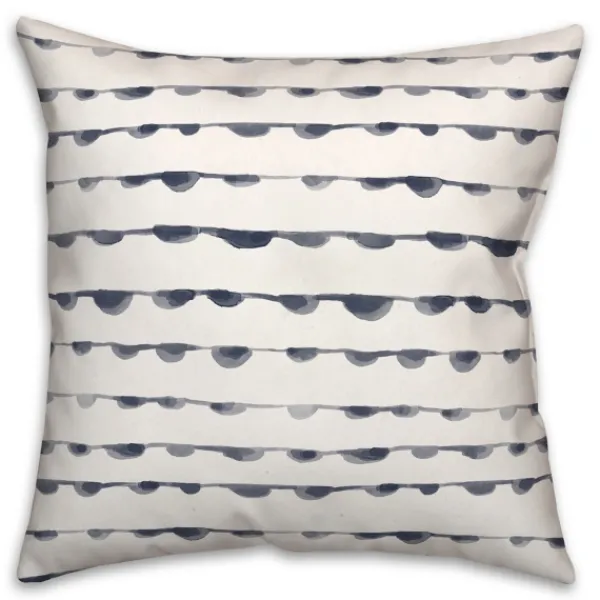 Pillows-Kirkland's Home Blue Watercolor Dot Chain Pattern Pillow White