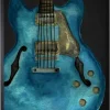 Framed Art-Kirkland's Home Blue Watercolor Guitar Framed Art Print Black/Blue