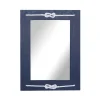 Decorative Mirrors-Kirkland's Home Blue Wood Frame Mirror With White Rope