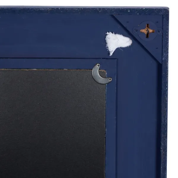 Decorative Mirrors-Kirkland's Home Blue Wood Frame Mirror With White Rope