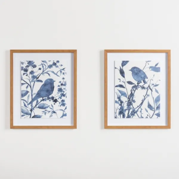 Framed Art-Kirkland's Home Bluebird On Branch Ii Framed Art Print White/Blue
