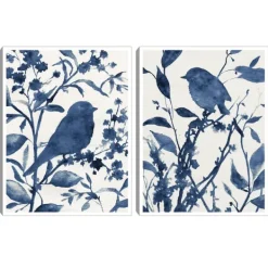 Canvas Art-Kirkland's Home Bluebird Silhouette Canvas Art Prints, Set Of 2 Blue/White