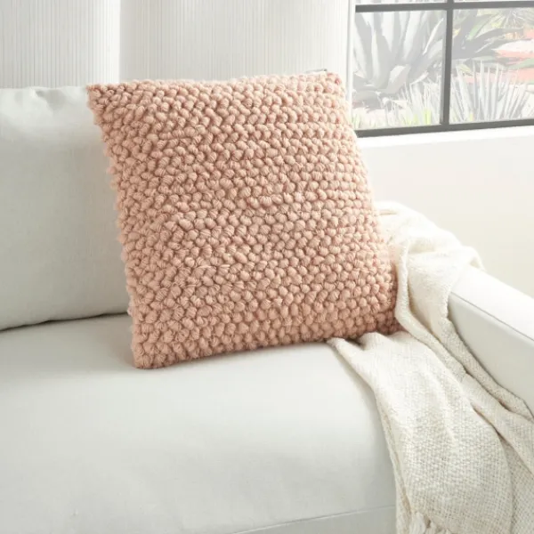 Pillows-Kirkland's Home Blush Looped Yarn Wool Pillow Pink