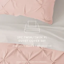Duvets-Kirkland's Home Blush Pinched 2-Pc. Twin Duvet Cover Set Pink