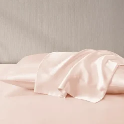 Bed Sheets-Kirkland's Home Blush Satin Standard 2-Pc. Pillow Case Set Pink