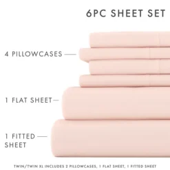 Bed Sheets-Kirkland's Home Blush Ultra Soft 6-Pc. Full Sheet Set Pink
