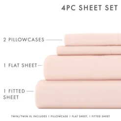 Bed Sheets-Kirkland's Home Blush Ultra Soft 3-Pc. Twin Sheet Set Pink