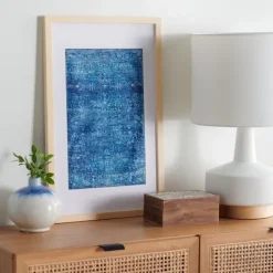 Wall Plaques-Kirkland's Home Bold Framed Textile Wall Plaque Blue