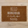 Doormats-Kirkland's Home Bonjour Ciao Hola Doormat Tan/White