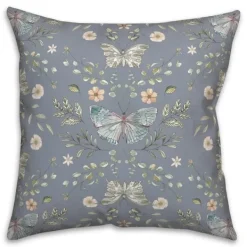 Pillows-Kirkland's Home Botanical Butterfly Throw Pillow Blue