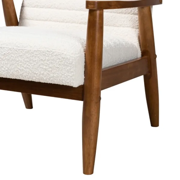 Accent Chairs-Kirkland's Home Boucle & Wood Frame Accent Chair Ivory