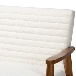 Sofas & Loveseats-Kirkland's Home Boucle & Wood Frame Loveseat Ivory
