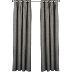Curtains & Drapes-Kirkland's Home Box Pleated Single Curtain Panel, 84 In. Gray