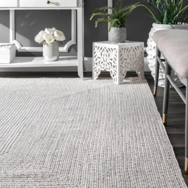 Outdoor Rugs-Kirkland's Home Braided Leah Indoor/Outdoor Area Rug, 5X8 Gray