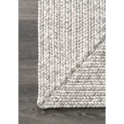 Outdoor Rugs-Kirkland's Home Braided Leah Indoor/Outdoor Area Rug, 5X8 Gray