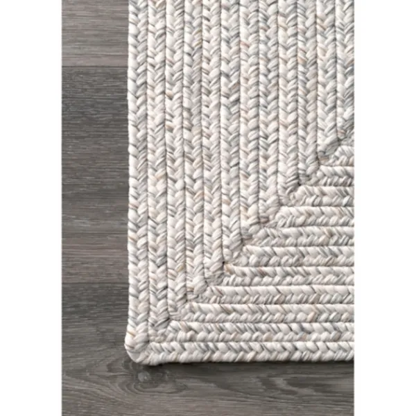 Outdoor Rugs-Kirkland's Home Braided Leah Indoor/Outdoor Area Rug, 5X8 Gray