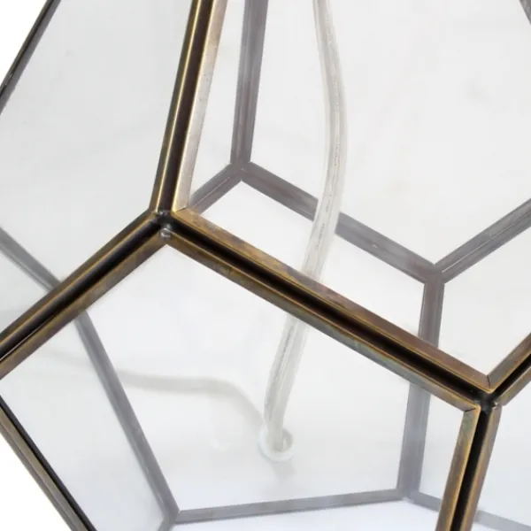 Table Lamps-Kirkland's Home Brass And Glass Octagon Table Lamp White