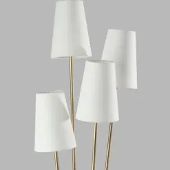 Floor Lamps-Kirkland's Home Brass Enoki 4-Arm Asymmetrical Floor Lamp Gold/Ivory