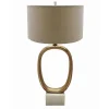 Table Lamps-Kirkland's Home Brass Oval And Marble Base Table Lamp Tan