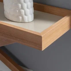 Console Tables-Kirkland's Home Brazilian Pine Tray Top Console Table Tan