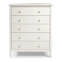 Dressers & Chests-Kirkland's Home Brazilian Pine Wood 5-Drawer Chest White