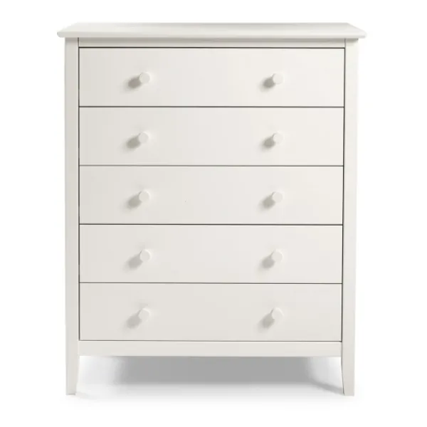 Dressers & Chests-Kirkland's Home Brazilian Pine Wood 5-Drawer Chest White