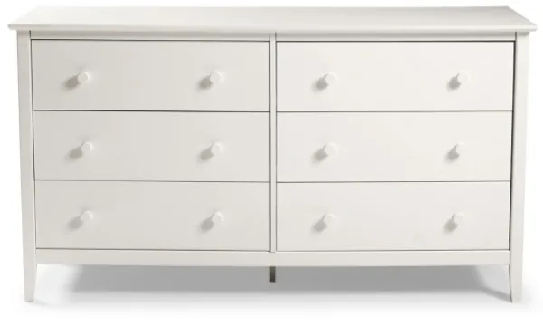 Dressers & Chests-Kirkland's Home Brazilian Pine Wood 6-Drawer Dresser White