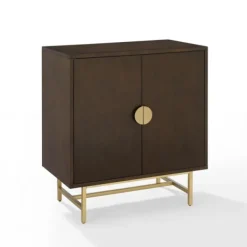 Cabinets & Sideboards-Kirkland's Home Brielle Golden Circle Wine Cabinet Brown