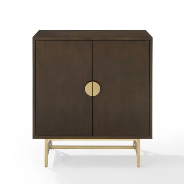 Cabinets & Sideboards-Kirkland's Home Brielle Golden Circle Wine Cabinet Brown