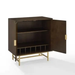 Cabinets & Sideboards-Kirkland's Home Brielle Golden Circle Wine Cabinet Brown
