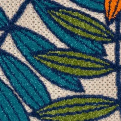 Outdoor Rugs-Kirkland's Home Bright Branches Round Outdoor Area Rug, 5X5 Orange/Green/Blue