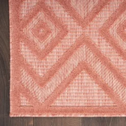 Outdoor Rugs-Kirkland's Home Bright Coral Diamond Outdoor Area Rug, 6X9 Orange