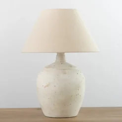 Table Lamps-Kirkland's Home Bronson Cream Painted Table Lamp Tan