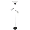 Floor Lamps-Kirkland's Home Bronze And White 3-Scallop Glass Floor Lamp Brown