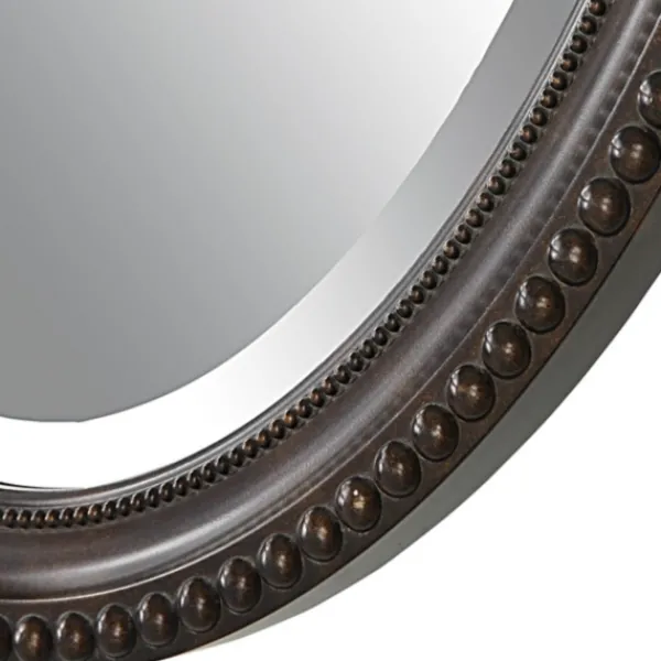 Decorative Mirrors-Kirkland's Home Bronze Beaded Frame Oval Mirror