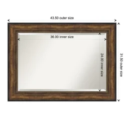 Decorative Mirrors-Kirkland's Home Bronze Frame Beveled Mirror, 43.5X31.5 In.