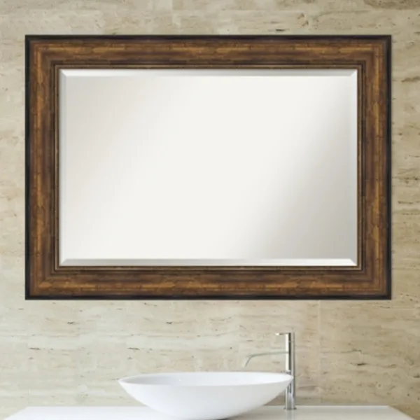 Decorative Mirrors-Kirkland's Home Bronze Frame Beveled Mirror, 43.5X31.5 In.