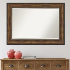 Decorative Mirrors-Kirkland's Home Bronze Frame Beveled Mirror, 43.5X31.5 In.