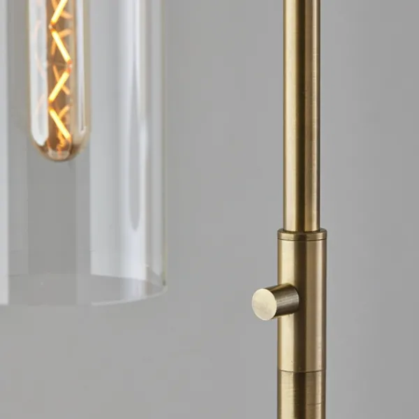 Floor Lamps-Kirkland's Home Bronze Glass Cylinder Shade Floor Lamp Clear
