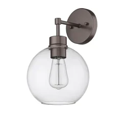 Outdoor Lighting-Kirkland's Home Bronze Glass Orb Outdoor Sconce Light Brown