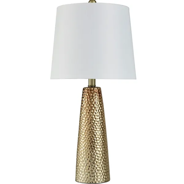 Table Lamps-Kirkland's Home Bronze Hammered Table Lamp White