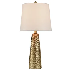 Table Lamps-Kirkland's Home Bronze Hammered Table Lamp White