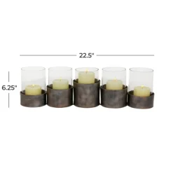 Candle Holders-Kirkland's Home Bronze Iron Runner Brown