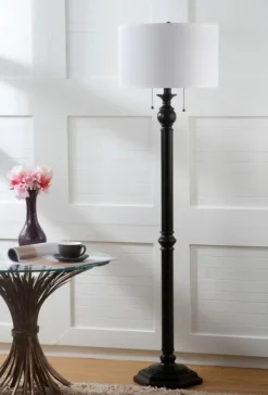 Floor Lamps-Kirkland's Home Bronze Jessie Floor Lamp Ivory