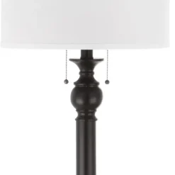 Floor Lamps-Kirkland's Home Bronze Jessie Floor Lamp Ivory