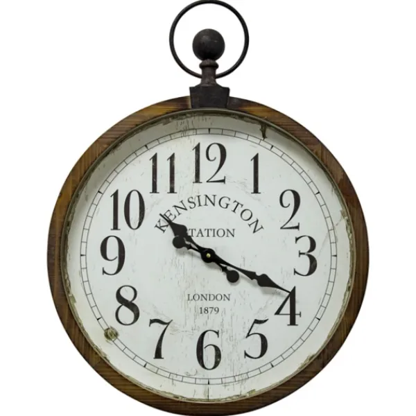 Clocks-Kirkland's Home Bronze Kensington Station Pocket Wall Clock
