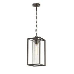 Outdoor Lighting-Kirkland's Home Bronze Lantern Outdoor Pendant Light Brown
